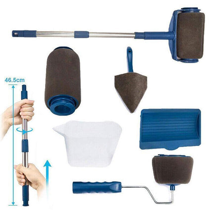 8Pcs/Set Pro Paint Roller Brush Handle Flocked Edger Wall Painting Hand Tool.