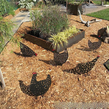 Garden Ornaments Chicken Yard Art Garden Backyard Lawn Decor Gift Easter Deco - D.
