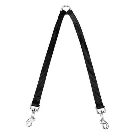 2 Way Double Dual Dog Leash Walk 2 Dogs With One Lead Coupler Nylon Harness - Blue.