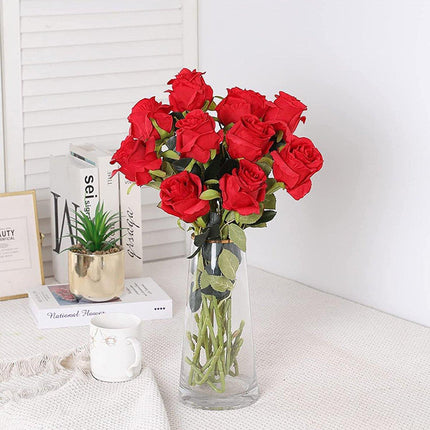 10pcs Artificial Silk Simulation Rose Flowers - Wedding Party Home Decorations - Light-Pink.