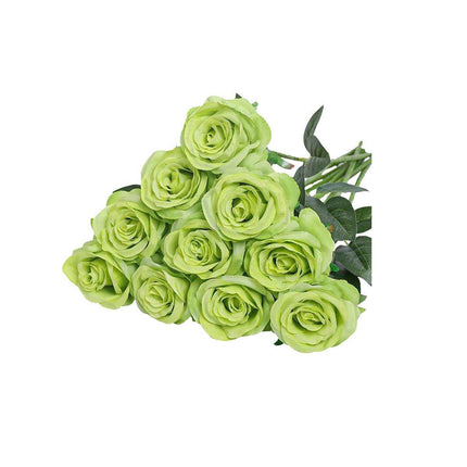 10pcs Artificial Silk Simulation Rose Flowers - Wedding Party Home Decorations - Light-Pink.