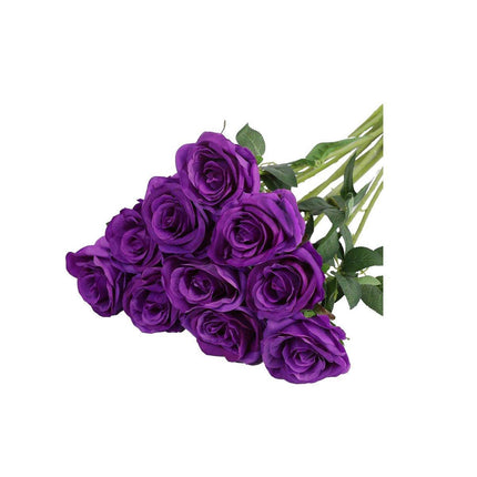 10pcs Artificial Silk Simulation Rose Flowers - Wedding Party Home Decorations - Light-Pink.