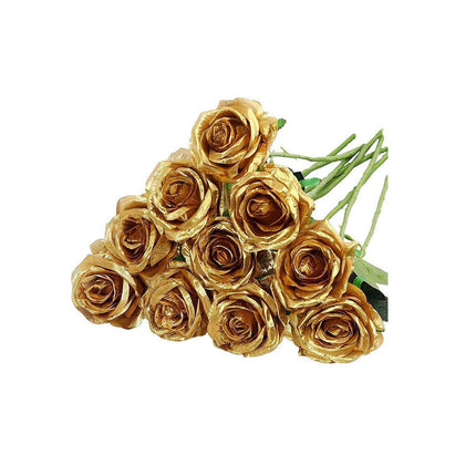 10pcs Artificial Silk Simulation Rose Flowers - Wedding Party Home Decorations - Light-Pink.