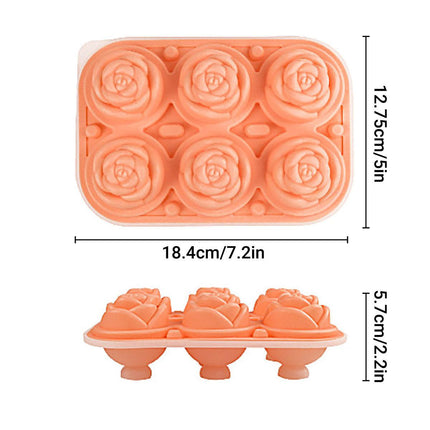Large Ice Cube Tray Rose Maker Silicone Mold Whiskey Chocolate Jelly Mould DIY - Purple.