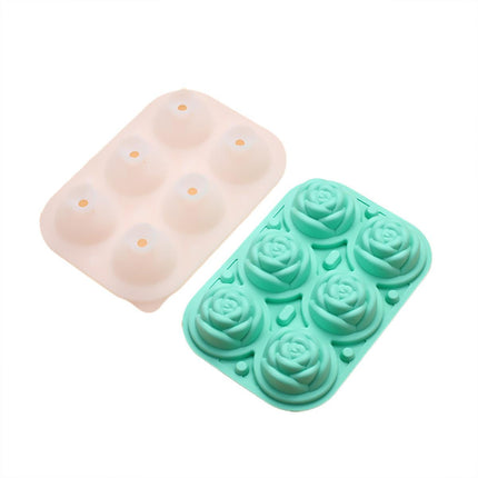 Large Ice Cube Tray Rose Maker Silicone Mold Whiskey Chocolate Jelly Mould DIY - Purple.