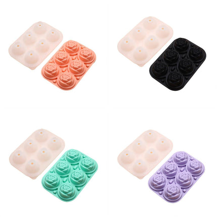 Large Ice Cube Tray Rose Maker Silicone Mold Whiskey Chocolate Jelly Mould DIY - Pink.