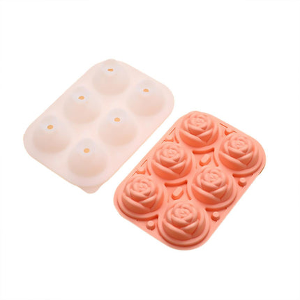 Large Ice Cube Tray Rose Maker Silicone Mold Whiskey Chocolate Jelly Mould DIY - Pink.