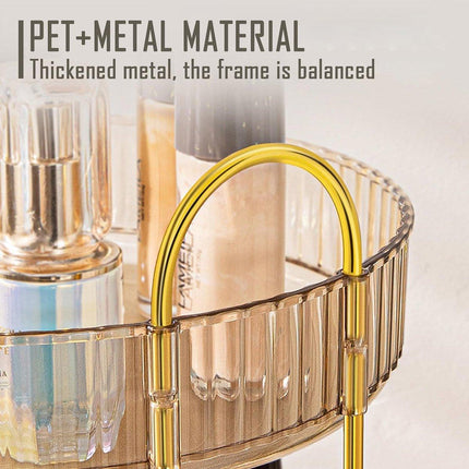 Rotating Cosmetic Organiser Home Storage Shelf Box for Makeup and Beauty Product - Amber.