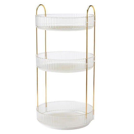 Rotating Cosmetic Organiser Home Storage Shelf Box for Makeup and Beauty Product - Amber.