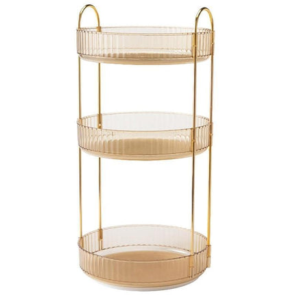 Rotating Cosmetic Organiser Home Storage Shelf Box for Makeup and Beauty Product - Amber.