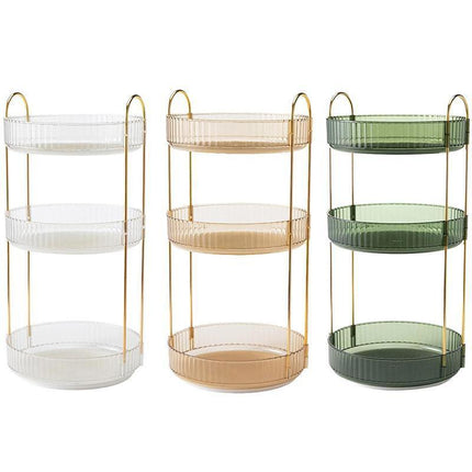 Rotating Cosmetic Organiser Home Storage Shelf Box for Makeup and Beauty Product - White.