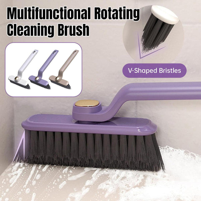 Multi-Functional Rotary Cleaning Brush Hard Bristle Slot Seam Wall Tile Brush - Coffee.