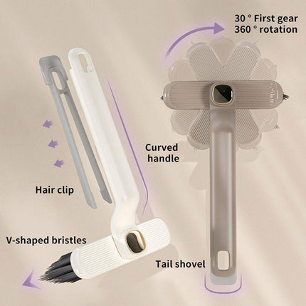 Multi-Functional Rotary Cleaning Brush Hard Bristle Slot Seam Wall Tile Brush - Coffee.