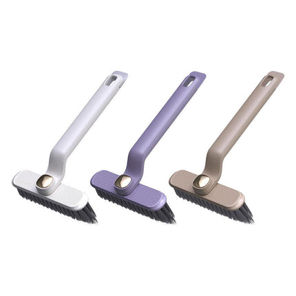Multi-Functional Rotary Cleaning Brush Hard Bristle Slot Seam Wall Tile Brush - Purple.