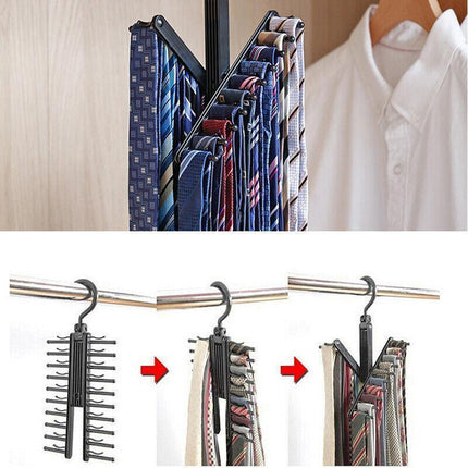360 Degree Rotating Tie Hanger with 20 Hooks for Closet Scarves Belts Organisation.