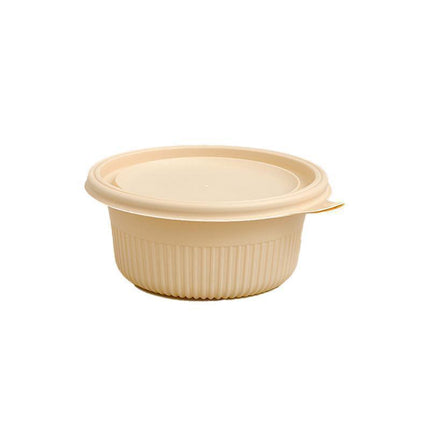 50PCS Biodegradable Corn Starch Lunch Box Round Takeout Containers Eco Friendly - 800ml.