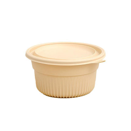 50PCS Biodegradable Corn Starch Lunch Box Round Takeout Containers Eco Friendly - 800ml.
