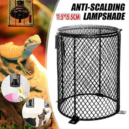 Round Reptile Heat Lamp Light Bulb Mesh Cage Protector  Enclosure 11.5X15.5Cm Au.