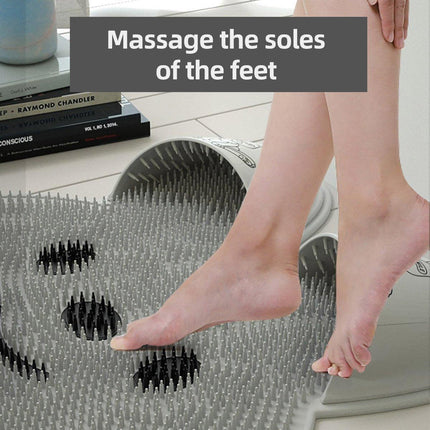 Silicone Foot Scrubber Rabbit Tub Mat Suction Cup Exfoliating Brush Cleaning Mat - Khaki.