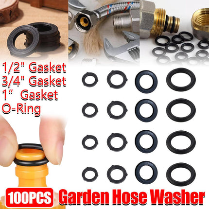 100pcs Silicone Rubber Seal Gasket Ring for Pipe Fitting Water Leak Proof - 1/2 inch Gasket.