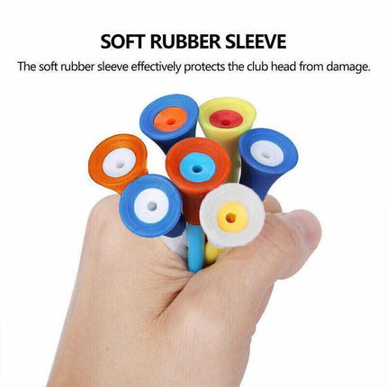 83mm Rubber Golf Tees 30PCS - Colourful Durable Plastic Tees with Soft Cushion Top.