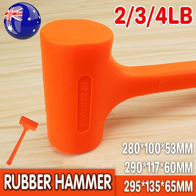 Dead Blow Rubber Hammer Mallet 2/3/4Lbs Non Slip 64Oz / 1800G Mechanic Builder - 2LBS.