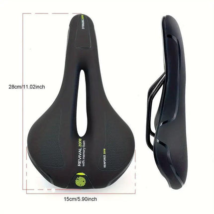 MTB Saddle Hollow Comfort Bicycle Seat Universal Cushion Soft Riding Saddle - Red.