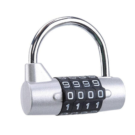4 Digit Combination Padlock Wide Shackle Password Lock for Locker or Luggage - Blue.