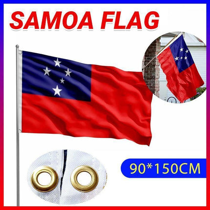 Samoa National Flag 90x150cm Large Outdoor Polyester Banner with Grommets.