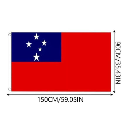 Samoa National Flag 90x150cm Large Outdoor Polyester Banner with Grommets.