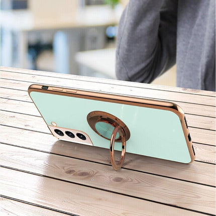 Dark Green Shockproof Ring Holder Case Cover for Samsung S22 Ultra S22 Plus Note 20 - Samsung Galaxy A33.
