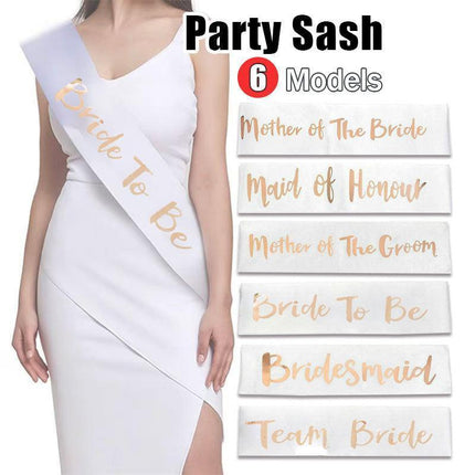 Bridal Party Sash Rose Gold Bride Bridesmaid Maid Honour Mother Hens Night Wear - Maid Of Honour.