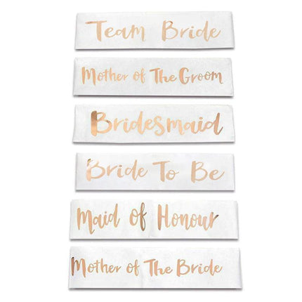 Bridal Party Sash Rose Gold Bride Bridesmaid Maid Honour Mother Hens Night Wear - Maid Of Honour.