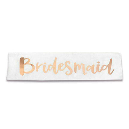 Bridal Party Sash Rose Gold Bride Bridesmaid Maid Honour Mother Hens Night Wear - Maid Of Honour.