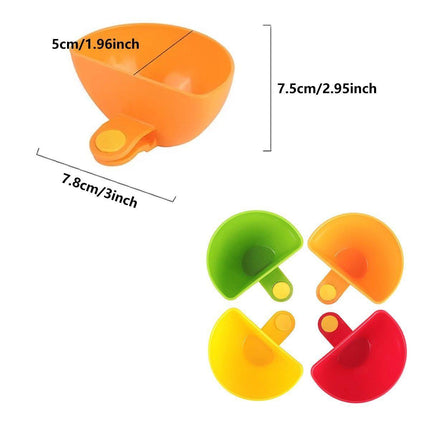 8PCS Plastic Salad Dressing Box Set Double Clip Bowl Snack Container with Spoon.
