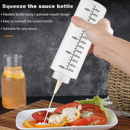 Squeeze Condiment Dispenser Bottles 250ml 500ml Sauce Craft Use Set of 6 - 250ML.