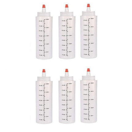 Squeeze Condiment Dispenser Bottles 250ml 500ml Sauce Craft Use Set of 6 - 250ML.