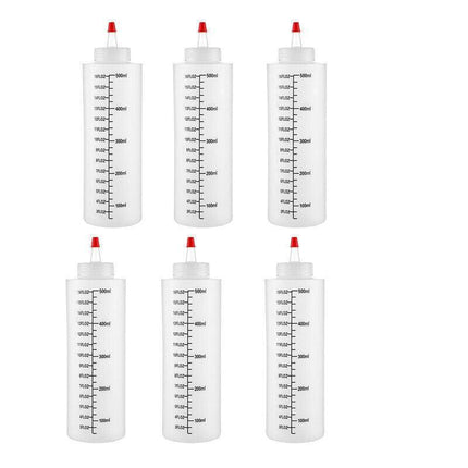 Squeeze Condiment Dispenser Bottles 250ml 500ml Sauce Craft Use Set of 6 - 250ML.