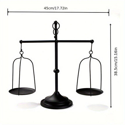 Black iron balance Scale candlestick decorative candle wedding Home Decor Gifts.