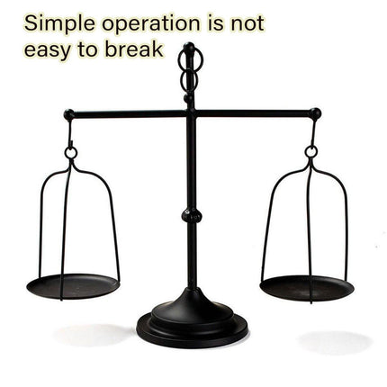 Black iron balance Scale candlestick decorative candle wedding Home Decor Gifts.