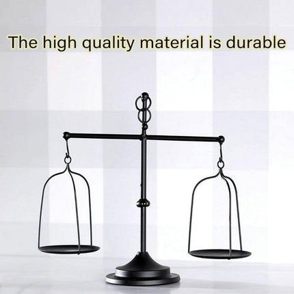 Black iron balance Scale candlestick decorative candle wedding Home Decor Gifts.