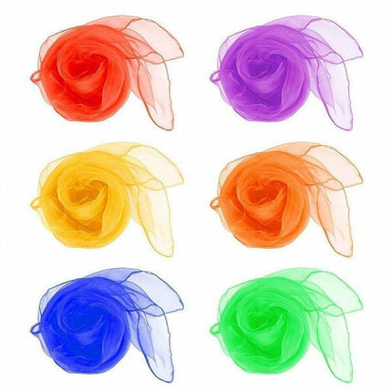 12Pcs Gradient Juggling Silk Dance Magic Tricks Dancing Props Scarves Chiffon Au.
