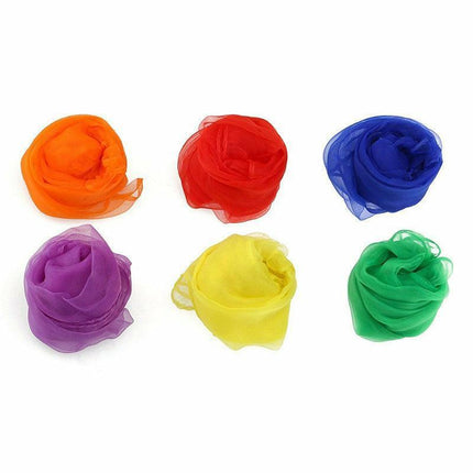 12Pcs Gradient Juggling Silk Dance Magic Tricks Dancing Props Scarves Chiffon Au.