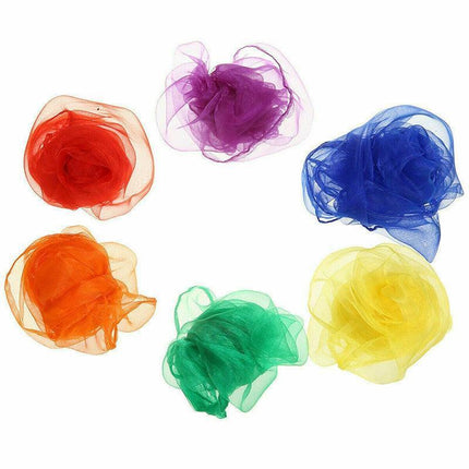 12Pcs Gradient Juggling Silk Dance Magic Tricks Dancing Props Scarves Chiffon Au.