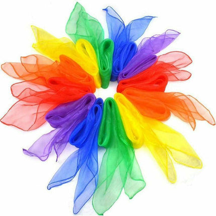 12Pcs Gradient Juggling Silk Dance Magic Tricks Dancing Props Scarves Chiffon Au.