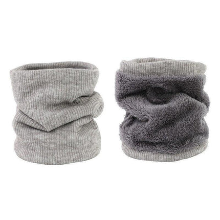 Fleece Neck Warmer Thermal Tube Scarf Winter Snood Hat for Men Women Outdoor - Beige.