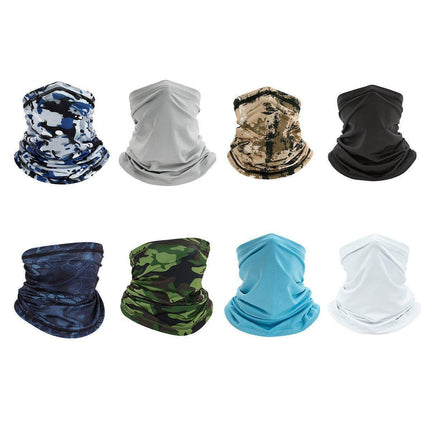 Sunblock Ice Silk Breathable Bandana Bib Face Scarf Fishing Biker Sport Headgear - Black.