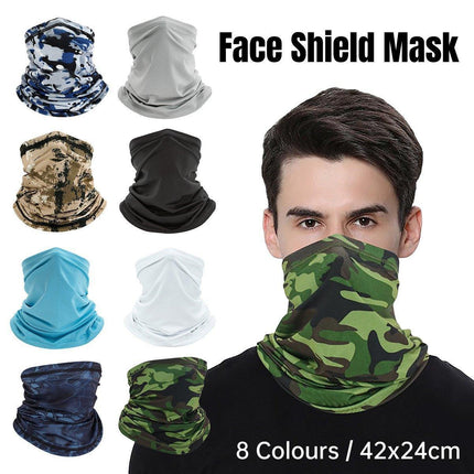 Sunblock Ice Silk Breathable Bandana Bib Face Scarf Fishing Biker Sport Headgear - Black Python.