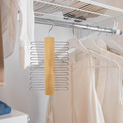 2PCS Double Hook Silk Scarf Towel Rack Organizer Tie Hanger Closet Storage.