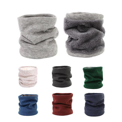 Fleece Neck Warmer Thermal Tube Scarf Winter Snood Hat for Men Women Outdoor - Navy.